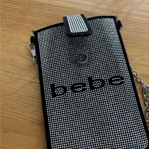 Bebe Black and Silver Rhinestone Bag
